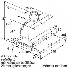 NEFF D46ML54X1, Teleszkópos páraelszívó Konyhai termékek - Páraelszívó - Beépíthető / kihúzható - 370360