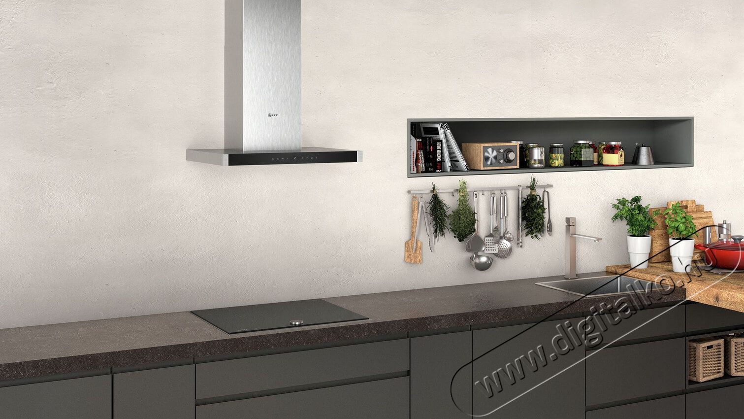 NEFF D65BMP5N0 Falra szerelhető páraelszívó, 60 cm, Nemesacél Konyhai termékek - Páraelszívó - Kürtős - 347250