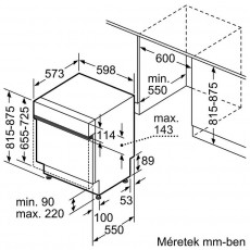 NEFF S145ECS11E beépíthető mosogatógép Konyhai termékek - Mosogatógép - Normál (60cm) beépíthető mosogatógép - 364529