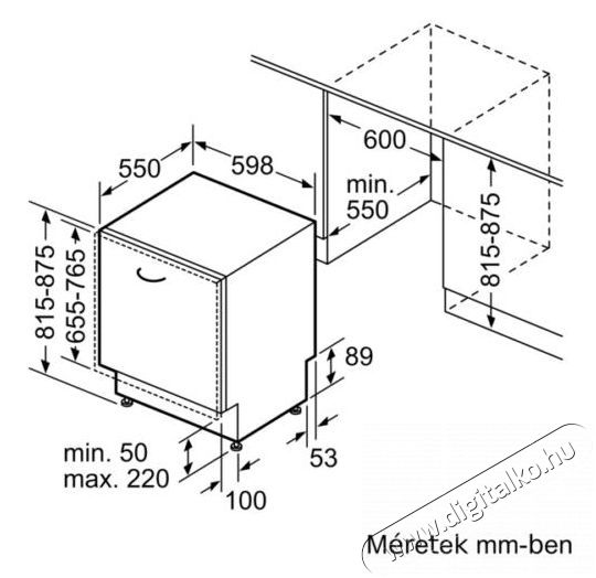 NEFF S175ECX12E Teljesen integrálható mosogatógép - N50 - Home Connect Konyhai termékek - Mosogatógép - Normál (60cm) beépíthető mosogatógép - 370364
