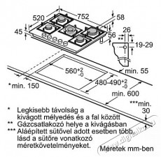 NEFF T27PIQ4S0 Konyhai term&eacute;kek - S&uuml;tő-főzőlap, tűzhely (be&eacute;p&iacute;thető) - G&aacute;zfőzőlap (be&eacute;p&iacute;thető) - 515704