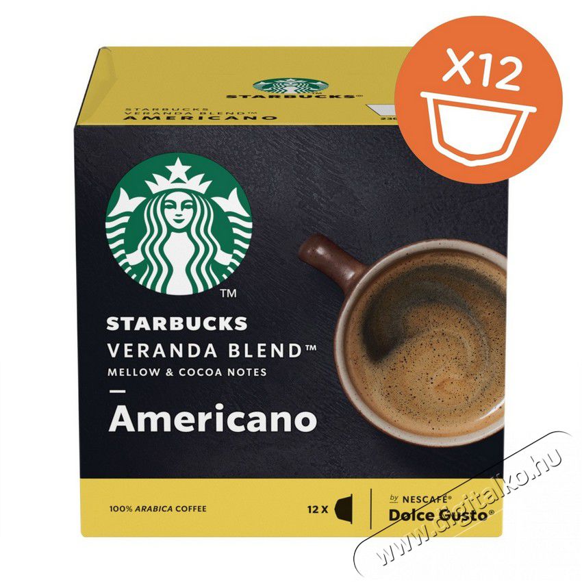 Nescafe Dolce Gusto Starbucks Americano kávékapszula 12db Konyhai termékek - Kávéfőző / kávéörlő / kiegészítő - Kávé kapszula / pod / szemes / őrölt kávé - 355140