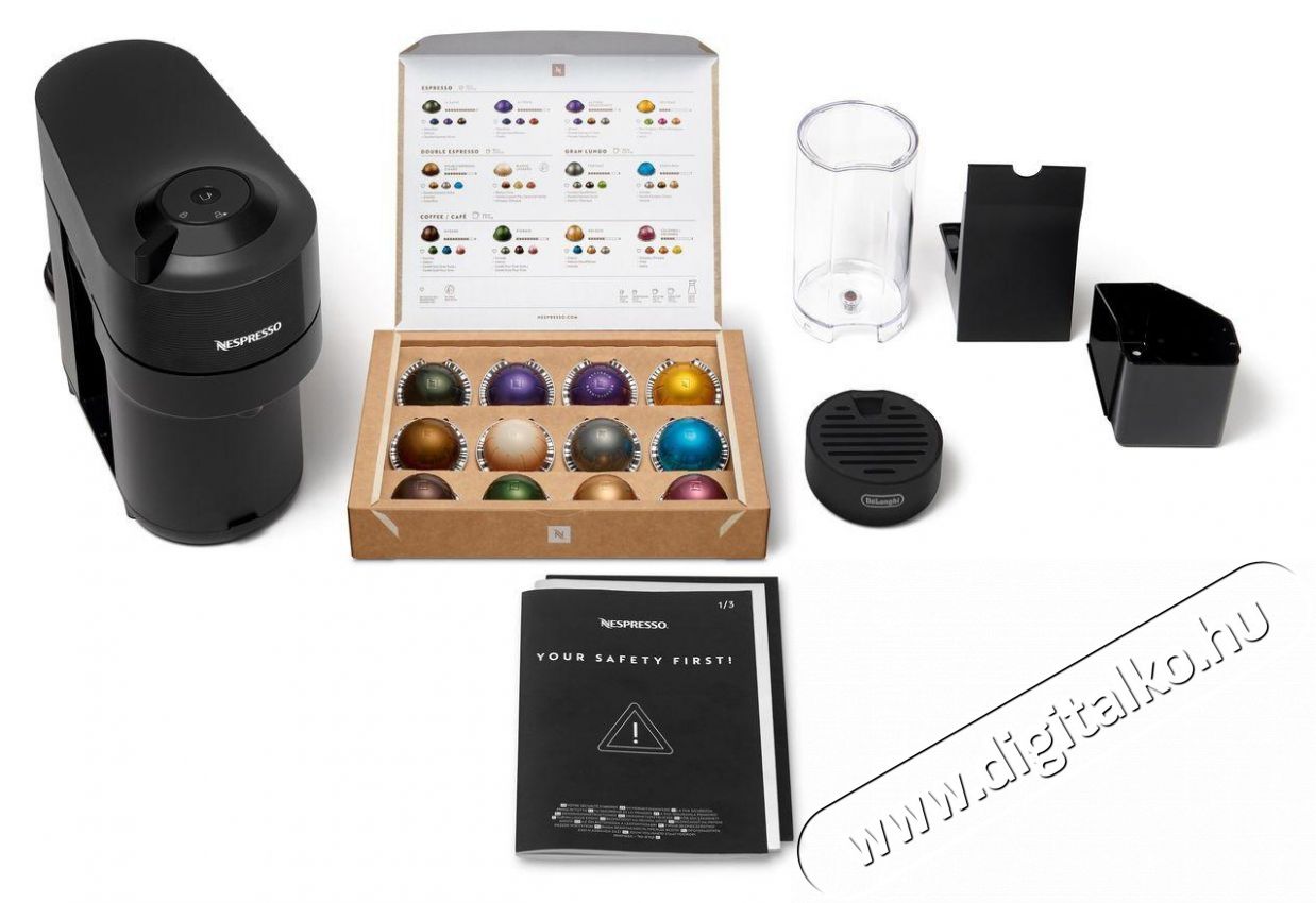 Nespresso De'Longhi Vertuo POP Black ENV90.BAE Konyhai term&eacute;kek - K&aacute;v&eacute;főző / k&aacute;v&eacute;&ouml;rlő / kieg&eacute;sz&iacute;tő - Kapszul&aacute;s / podos k&aacute;v&eacute;főző - 512740