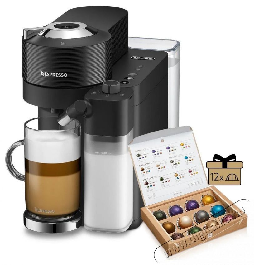Nespresso De'Longhi Vertuo Lattissima Black ENV300.B Konyhai term&eacute;kek - K&aacute;v&eacute;főző / k&aacute;v&eacute;&ouml;rlő / kieg&eacute;sz&iacute;tő - Kapszul&aacute;s / podos k&aacute;v&eacute;főző - 512743
