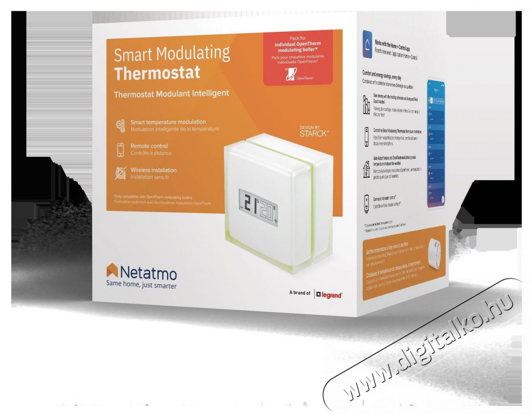Netatmo Smart Modulating Thermostat H&aacute;ztart&aacute;s / Otthon / K&uuml;lt&eacute;r - Okos otthon - Termoszt&aacute;t - 508196