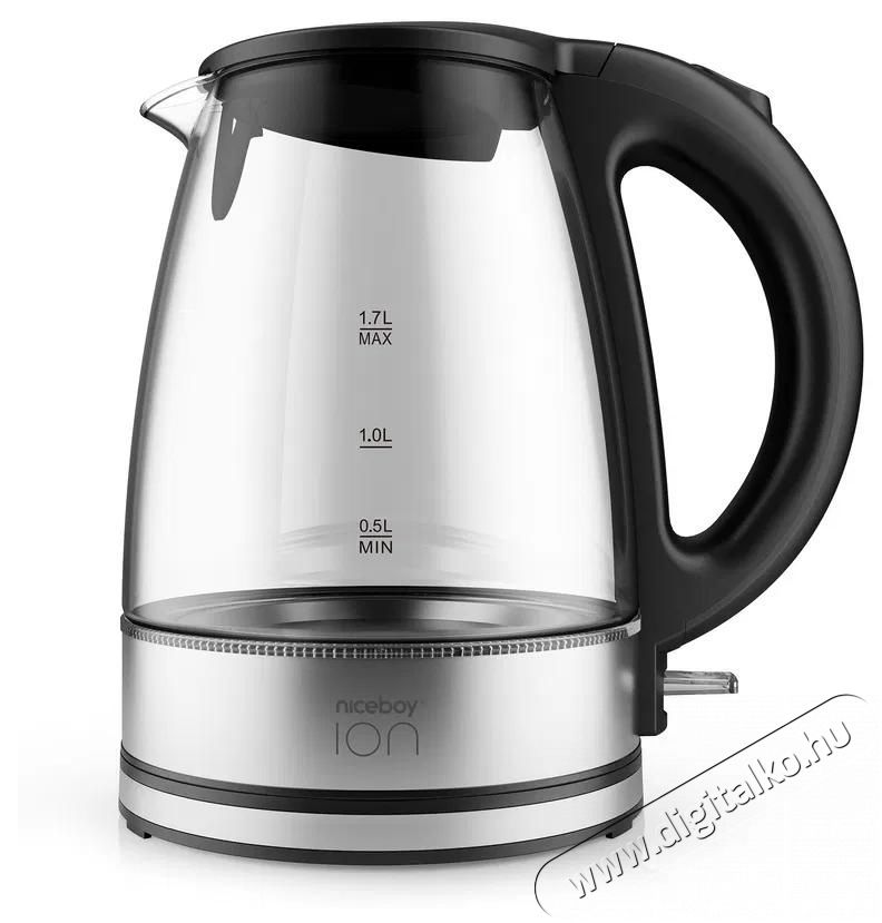 NICEBOY ION Kettle K1 Crystal Glass Black Konyhai term&eacute;kek - V&iacute;zforral&oacute; / teafőző - 513125