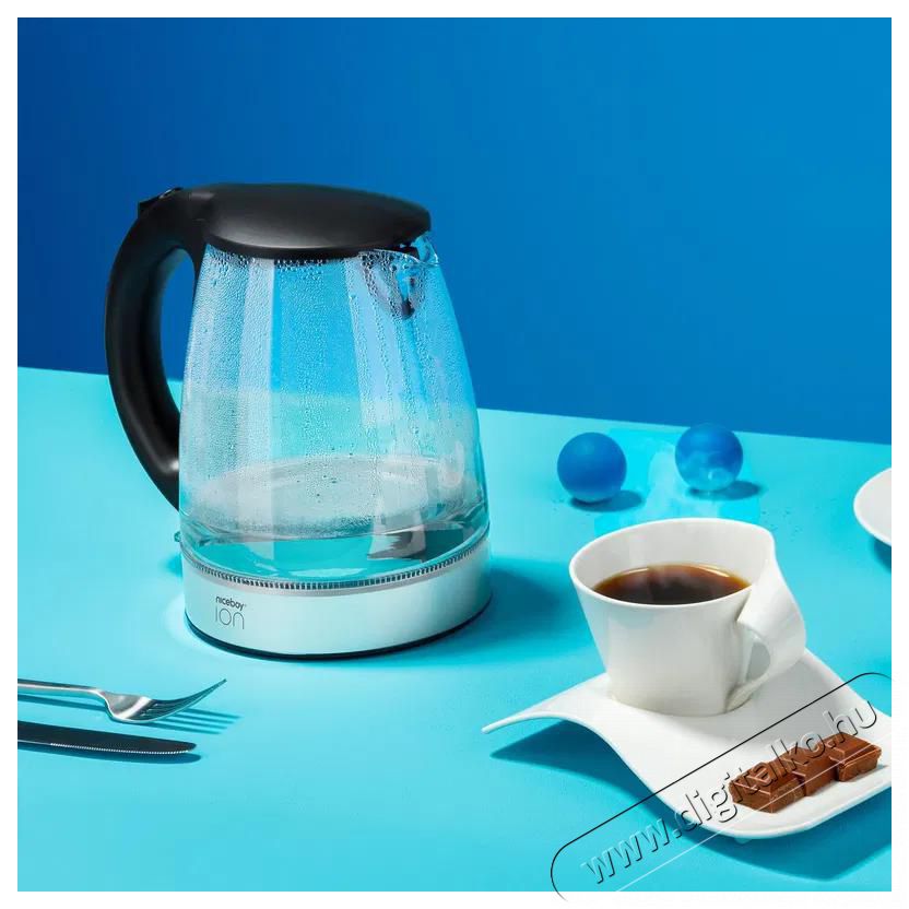 NICEBOY ION Kettle K1 Crystal Glass White Konyhai term&eacute;kek - V&iacute;zforral&oacute; / teafőző - 513121