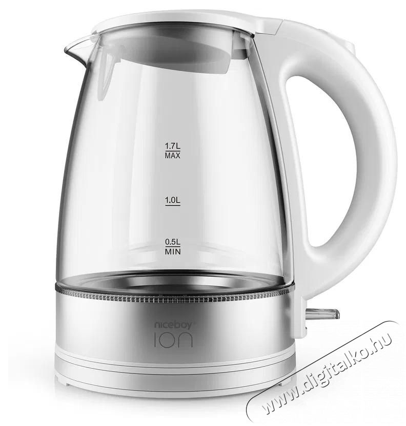 NICEBOY ION Kettle K1 Crystal Glass White Konyhai term&eacute;kek - V&iacute;zforral&oacute; / teafőző - 513121