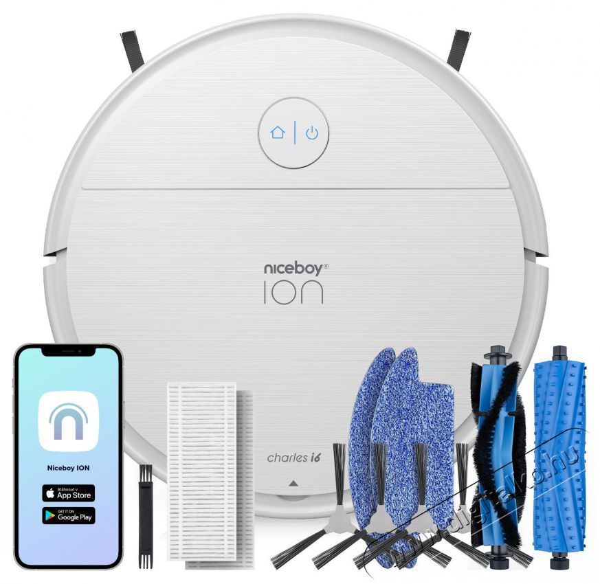 NICEBOY ION Charles i6 White robotporsz&iacute;v&oacute; H&aacute;ztart&aacute;s / Otthon / K&uuml;lt&eacute;r - Porsz&iacute;v&oacute; / takar&iacute;t&oacute;g&eacute;p - Robotporsz&iacute;v&oacute; - 529799