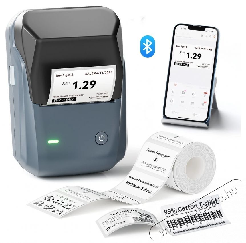 Niimbot B1 k&eacute;k + 3 tekercs c&iacute;mke C&iacute;mkenyomtat&oacute; (1AC29122802) Iroda &eacute;s sz&aacute;m&iacute;t&aacute;stechnika - C&iacute;mkenyomtat&oacute; - C&iacute;mkenyomtat&oacute; - 540684