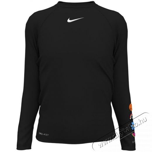 NIKE Charms Long Sleeve Hydroguard Gyermek &uacute;sz&oacute;felső UPF 40+ UV v&eacute;delemmel, L-es m&eacute;ret, fekete H&aacute;ztart&aacute;s / Otthon / K&uuml;lt&eacute;r - J&aacute;t&eacute;k / Sport - Kieg&eacute;sz&iacute;tő - 534522