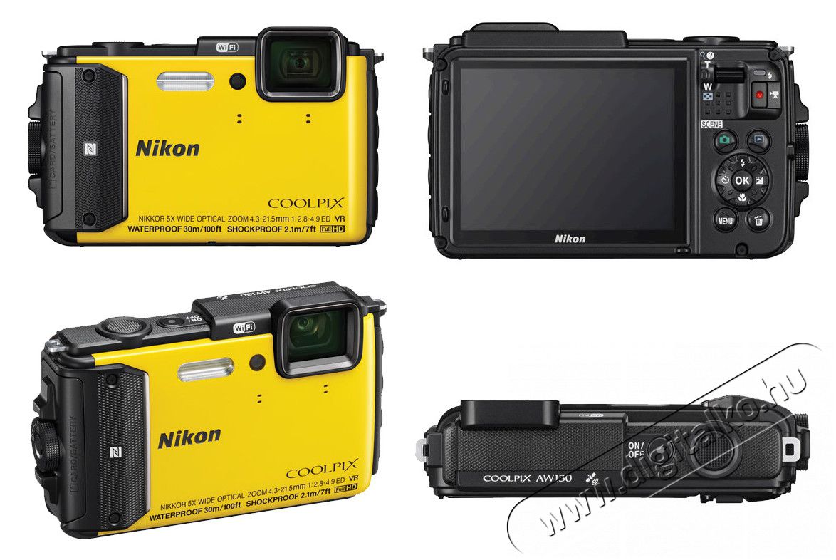 Nikon CoolPix AW130 Outdoor kit (2 év garancia!) - sárga Fényképezőgép / kamera - Kompakt fényképezőgép - Kaland és vízálló fényképezőgép - 290319