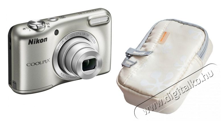 Nikon CoolPix L31 - ezüst (2 év garancia!) + Színes tok Fényképezőgép / kamera - Kompakt fényképezőgép - Normál tudású kompakt - 289433