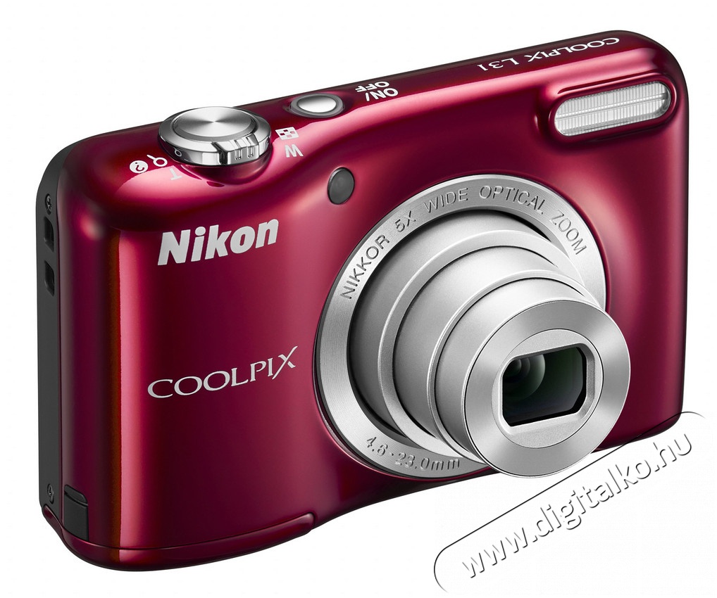 Nikon CoolPix L31 - vörös (2 év garancia!) + Nikon CS-L01 tok Fényképezőgép / kamera - Kompakt fényképezőgép - Normál tudású kompakt - 289438