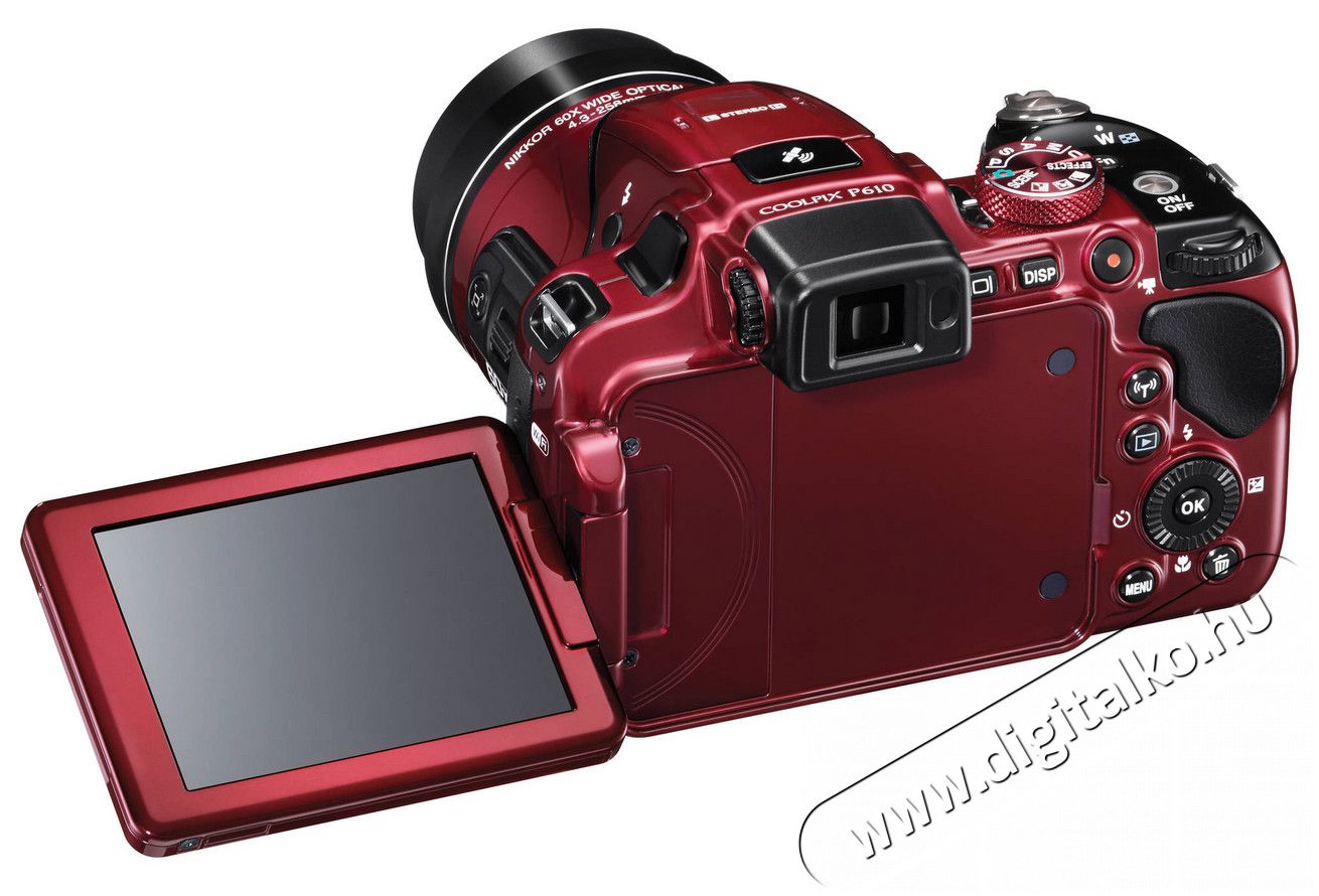 Nikon CoolPix P610 - vörös (2 év garancia!) Fényképezőgép / kamera - Ultrazoom fényképezőgép - Közepes méretű - 282114