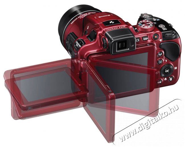 Nikon CoolPix P610 - vörös (2 év garancia!) Fényképezőgép / kamera - Ultrazoom fényképezőgép - Közepes méretű - 282114