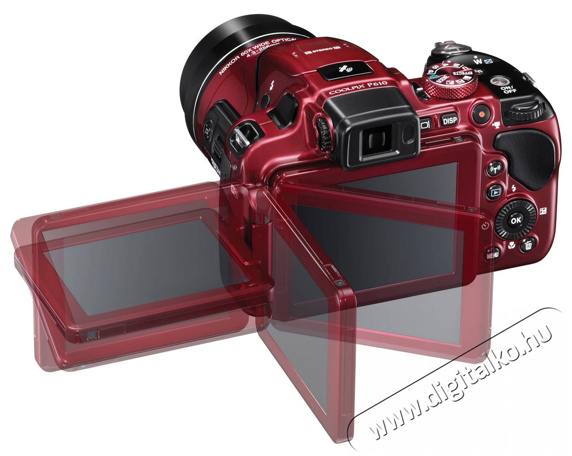 Nikon CoolPix P610 - vörös Fényképezőgép / kamera - Ultrazoom fényképezőgép - Közepes méretű - 284780