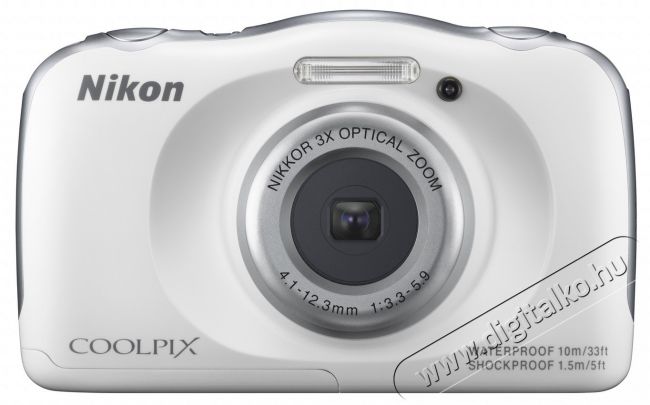Nikon CoolPix S33 - fehér Fényképezőgép / kamera - Kompakt fényképezőgép - Kaland és vízálló fényképezőgép - 282715
