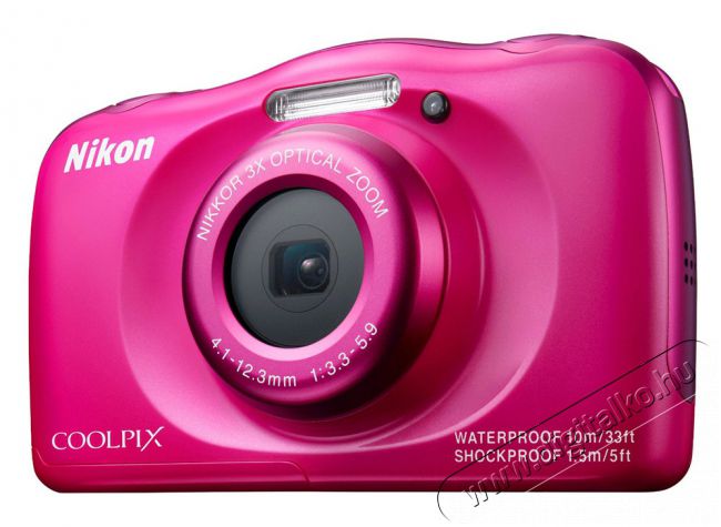 Nikon CoolPix S33 - rózsaszín (2 év garancia!) Fényképezőgép / kamera - Kompakt fényképezőgép - Kaland és vízálló fényképezőgép - 282094