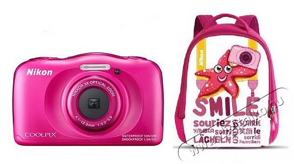 Nikon CoolPix S33 - rózsaszín (2 év garancia!) + Ajándék hátizsák! Fényképezőgép / kamera - Kompakt fényképezőgép - Kaland és vízálló fényképezőgép - 289483