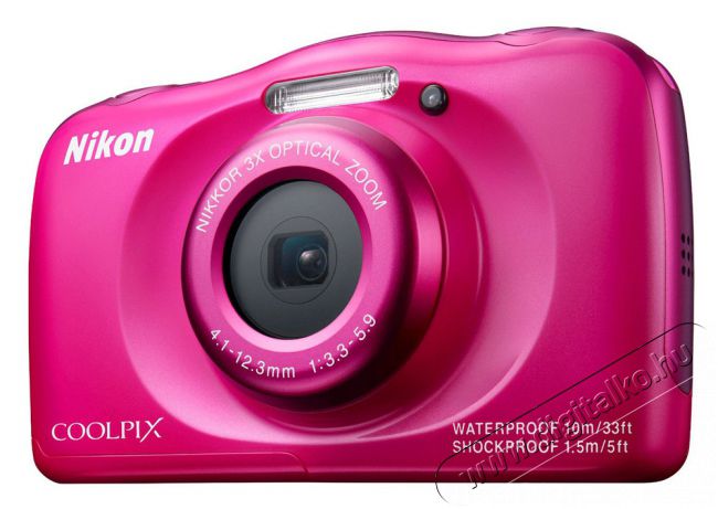 Nikon CoolPix S33 - rózsaszín (2 év garancia!) + Ajándék hátizsák! Fényképezőgép / kamera - Kompakt fényképezőgép - Kaland és vízálló fényképezőgép - 289483