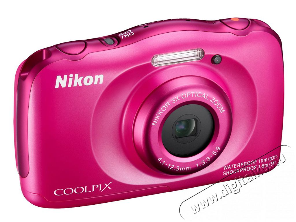 Nikon CoolPix S33 - rózsaszín (2 év garancia!) + Ajándék hátizsák! Fényképezőgép / kamera - Kompakt fényképezőgép - Kaland és vízálló fényképezőgép - 289483