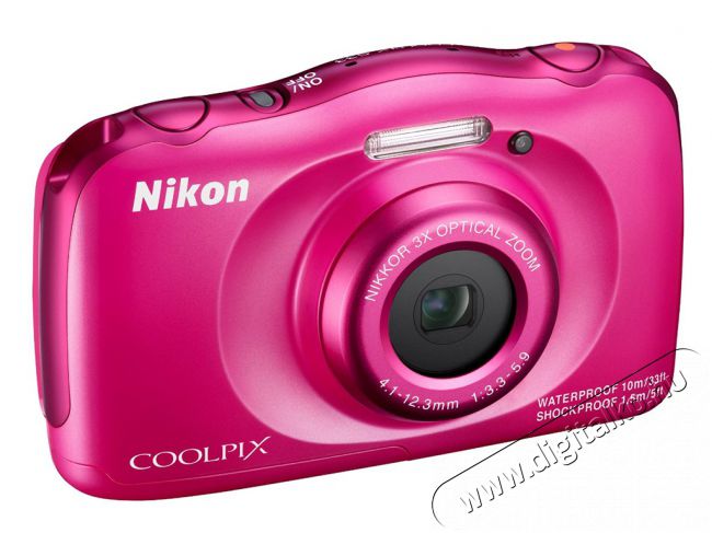 Nikon CoolPix S33 - rózsaszín (2 év garancia!) + Ajándék hátizsák! Fényképezőgép / kamera - Kompakt fényképezőgép - Kaland és vízálló fényképezőgép - 289483