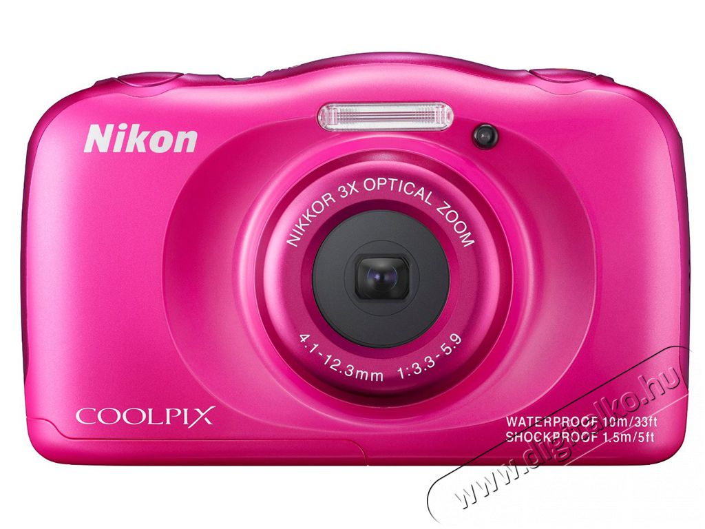 Nikon CoolPix S33 - rózsaszín (2 év garancia!) + Ajándék hátizsák! Fényképezőgép / kamera - Kompakt fényképezőgép - Kaland és vízálló fényképezőgép - 289483