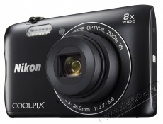 Nikon CoolPix S3700 - fekete Fényképezőgép / kamera - Kompakt fényképezőgép - Normál tudású kompakt - 285250