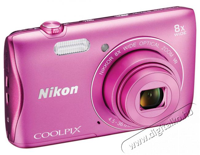 Nikon CoolPix S3700 - rózsaszín (2 év garancia!) Fényképezőgép / kamera - Kompakt fényképezőgép - Normál tudású kompakt - 282104