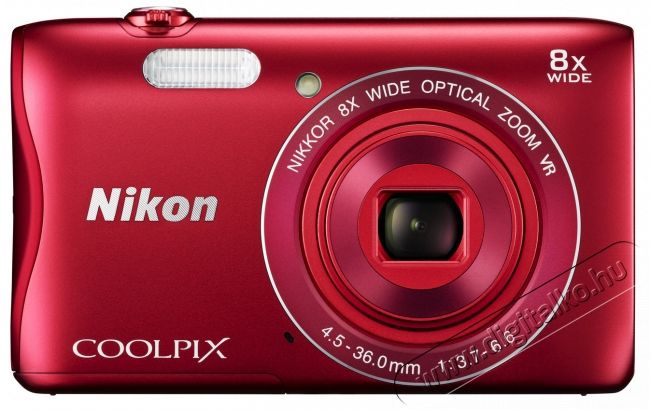 Nikon CoolPix S3700 - v&ouml;r&ouml;s F&eacute;nyk&eacute;pezőg&eacute;p / kamera - Kompakt f&eacute;nyk&eacute;pezőg&eacute;p - Norm&aacute;l tud&aacute;s&uacute; kompakt - 282714