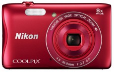 Nikon CoolPix S3700 - vörös (2 év garancia!) + 8GB SD kártya Fényképezőgép / kamera - Kompakt fényképezőgép - Normál tudású kompakt - 288823