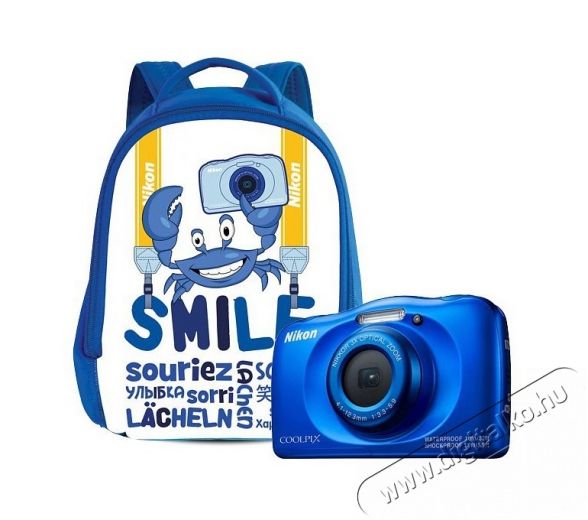 Nikon CoolPix W100 - kék + Hátizsák Fényképezőgép / kamera - Kompakt fényképezőgép - Kaland és vízálló fényképezőgép - 308798