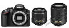 Nikon D3200 + 18-55mm VR II + 55-200mm VR II Kit (3 év garancia!) Fényképezőgép / kamera - DSLR tükörreflexes fényképezőgép - 295367