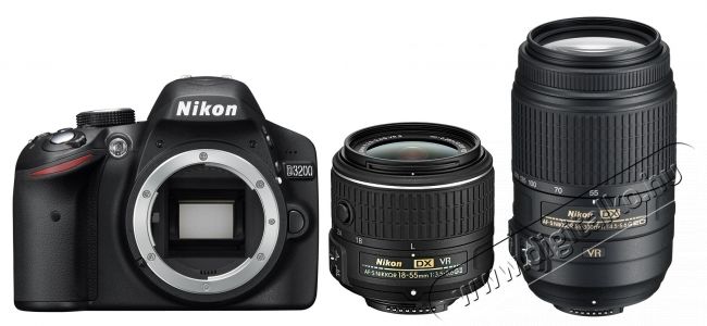 Nikon D3200 + 18-55mm VR II + 55-300mm VR Kit (3 év garancia!) + Nikon táska + 16GB SD kártya Fényképezőgép / kamera - DSLR tükörreflexes fényképezőgép - 288850