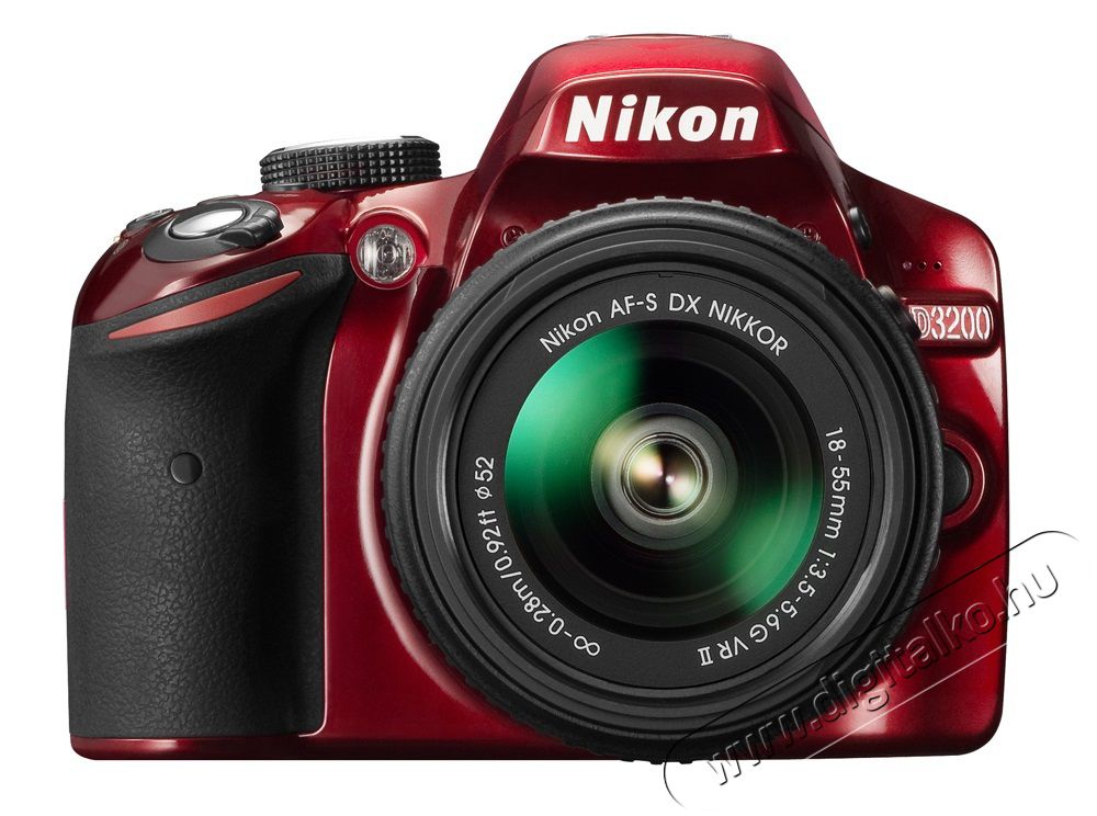 Nikon D3200 + 18-55mm VR II Kit vörös (3 év garancia!) + Nikon táska + 16GB SD kártya Fényképezőgép / kamera - DSLR tükörreflexes fényképezőgép - 288851