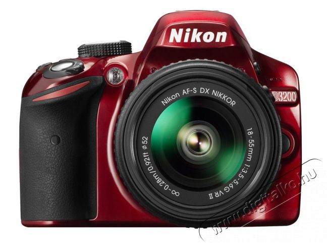 Nikon D3200 + 18-55mm VR II Kit vörös (3 év garancia!) + Nikon táska + 16GB SD kártya Fényképezőgép / kamera - DSLR tükörreflexes fényképezőgép - 288851