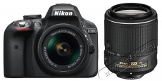 Nikon D3300 + 18-55mm AF-P VR + 55-200mm VR II Kit Fényképezőgép / kamera - DSLR tükörreflexes fényképezőgép - 298289