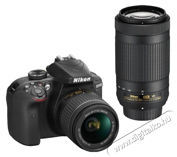 Nikon D3400 + 18-55mm AF-P VR + 70-300mm AF-P VR Kit (3 év garancia!) Fényképezőgép / kamera - DSLR tükörreflexes fényképezőgép - 307204