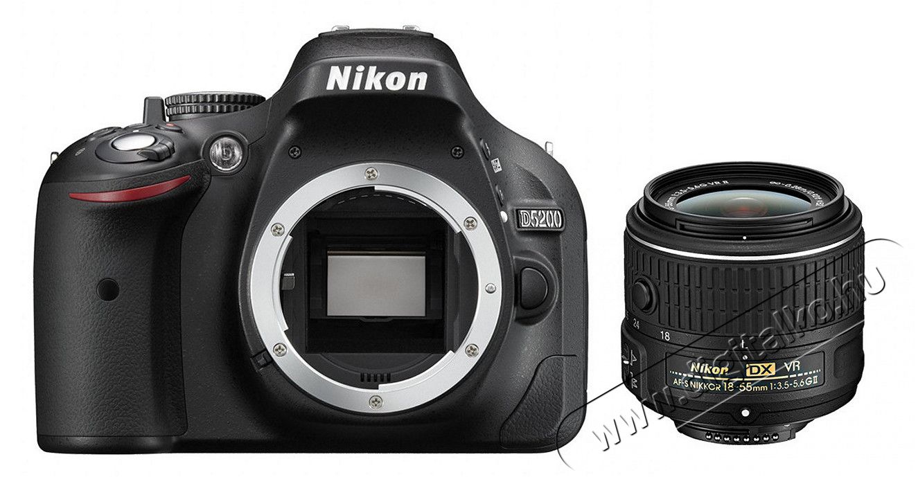 Nikon D5200 + 18-55mm VR II Kit fekete (3 év garancia!) + Nikon táska + 16GB SD kártya Fényképezőgép / kamera - DSLR tükörreflexes fényképezőgép - 288841