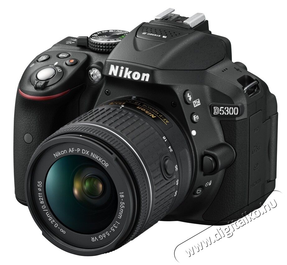 Nikon D5300 + 18-55mm AF-P VR Kit - fekete (3 év garancia!) Fényképezőgép / kamera - DSLR tükörreflexes fényképezőgép - 296693