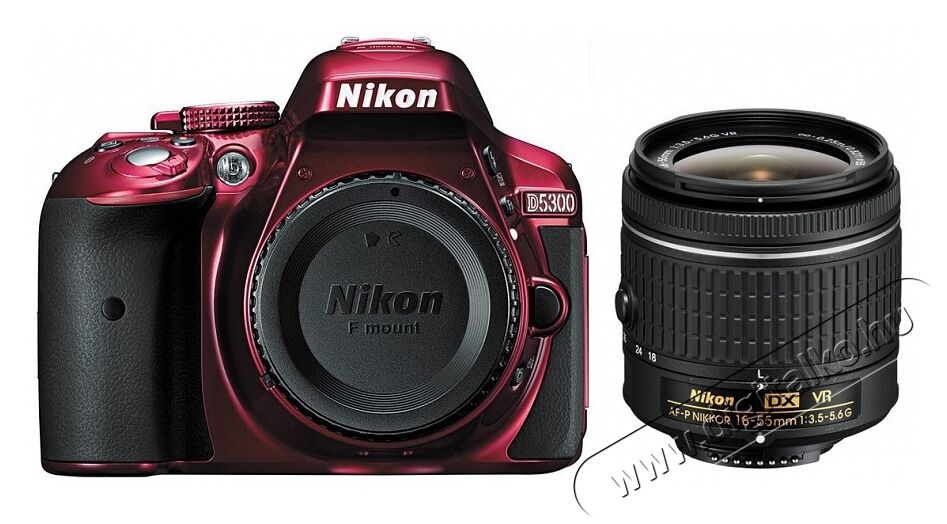 Nikon D5300 + 18-55mm AF-P VR Kit - vörös (3 év garancia!) Fényképezőgép / kamera - DSLR tükörreflexes fényképezőgép - 296695