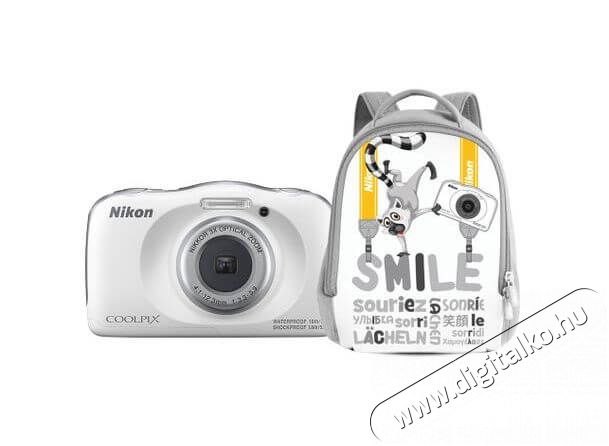 Nikon CoolPix W150 digitális fényképezőgép - fehér + Hátizsák Fényképezőgép / kamera - Kompakt fényképezőgép - Kaland és vízálló fényképezőgép - 349548
