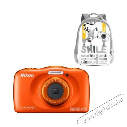 Nikon CoolPix W150 digitális fényképezőgép - narancssárga + Hátizsák Fényképezőgép / kamera - Kompakt fényképezőgép - Kaland és vízálló fényképezőgép - 349551