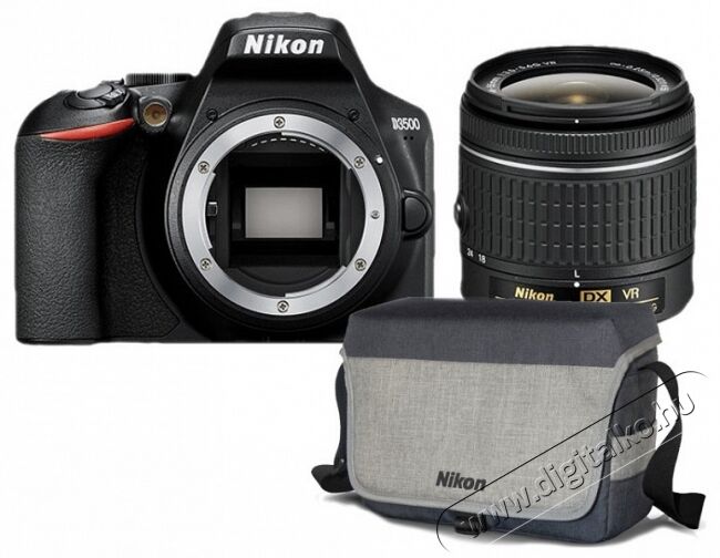 Nikon D3500 DSLR fényképezőgép kit (18-55mm VR objektívvel) + Nikon táska, 16GB SD kártya Fényképezőgép / kamera - DSLR tükörreflexes fényképezőgép - 353420