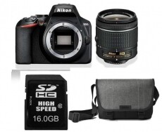 Nikon D3500 DSLR fényképezőgép kit (18-55mm VR objektívvel) + Nikon táska, 16GB SD kártya Fényképezőgép / kamera - DSLR tükörreflexes fényképezőgép - 353420