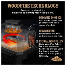 Ninja OG850EU Woodfire Pro XL Konyhai termékek - Sütő-főzőlap, tűzhely (szabadonálló) - Mini sütő / mini grill / mini konyha - 521851