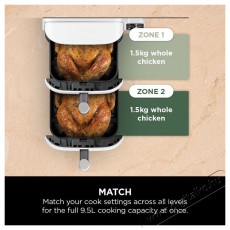 Ninja SL400EUWH Double Stack XL, 9,5 l, fehér Konyhai termékek - Konyhai kisgép (sütés / főzés / hűtés / ételkészítés) - Légkeveréses főzőgép / elektromos kukta / multifunkciós sütő - 521841