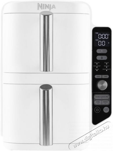 Ninja SL400EUWH Double Stack XL, 9,5 l, fehér Konyhai termékek - Konyhai kisgép (sütés / főzés / hűtés / ételkészítés) - Légkeveréses főzőgép / elektromos kukta / multifunkciós sütő - 521841