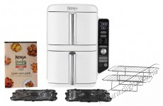 Ninja SL400EUWH Double Stack XL, 9,5 l, fehér Konyhai termékek - Konyhai kisgép (sütés / főzés / hűtés / ételkészítés) - Légkeveréses főzőgép / elektromos kukta / multifunkciós sütő - 521841